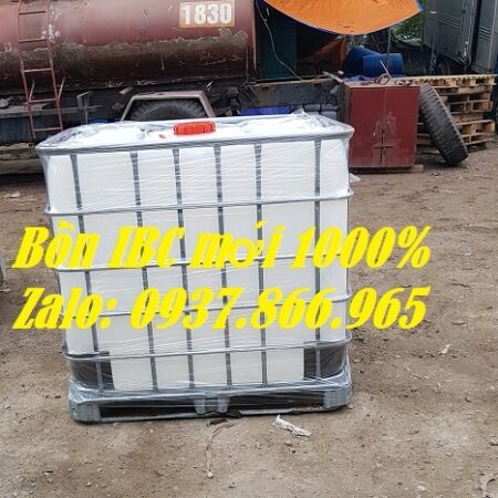 Thùng nhựa IBC 1000l mới, thùng nhựa 1000l cũ, thùng đựng nước công trình
