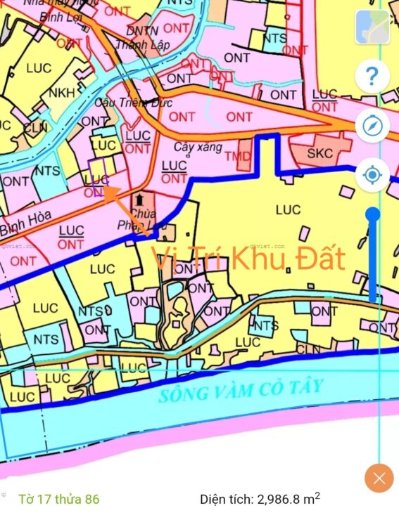 Bán lô đất thổ lúa đường huyện Bình Hòa giá 3,5 tỷ