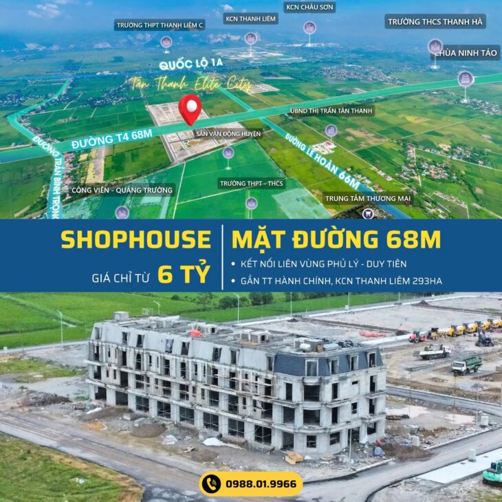 Mở bán Đất nền liền kề, biệt thự và shophouse mặt đường trục kinh tế T4 68m tại khu đô thị kiểu mẫu