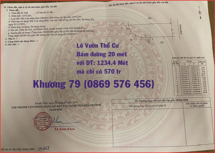 Đất Nền Siêu Rẻ chỉ 180 triệu có ngay Lô Nền Tại Khánh Hoà