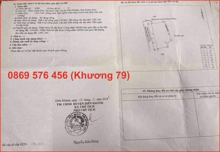 ĐẤT NỀN GIÁ RẺ TẠI KHU VỰC SUỐI TIÊN DIÊN KHÁNH KHÁNH HOÀ