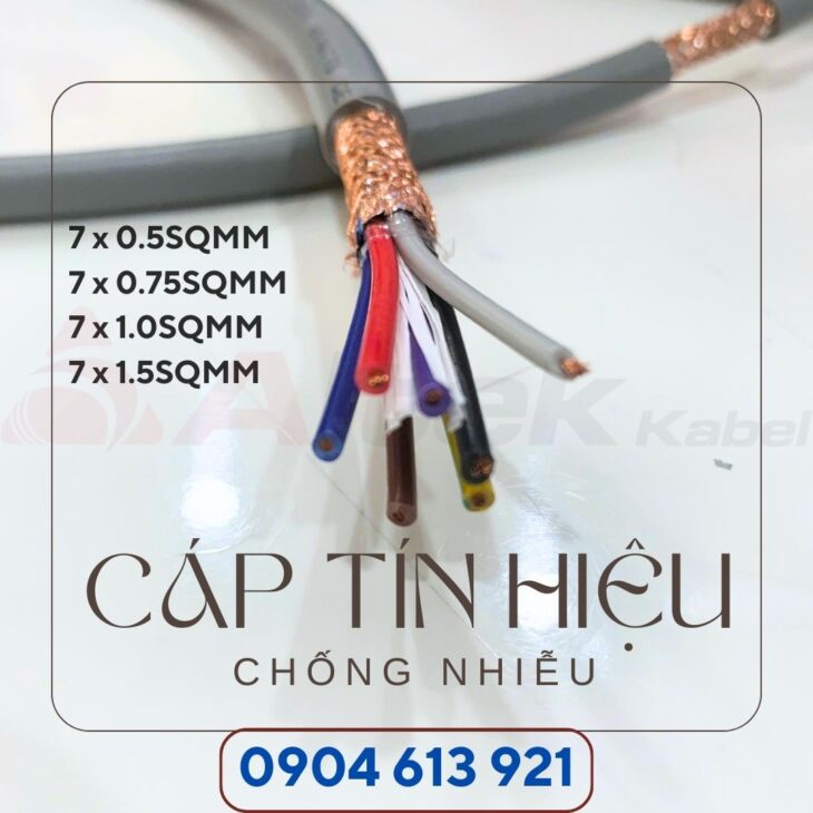 Cáp điện 7 lõi, cáp điều khiển 7×0.5mm/7×0.75mm/7×1.0mm/7×1.5 Altek Kabel