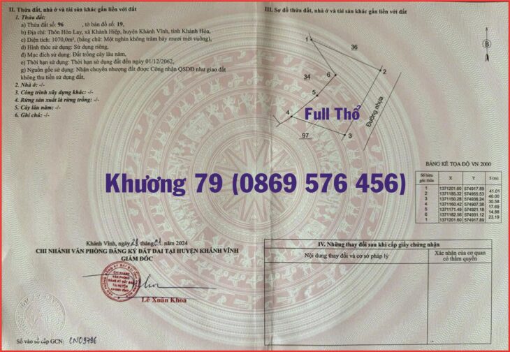 MUA BÁN ĐẤT NỀN KHÁNH HOÀ CHỈ 160TRIỆU