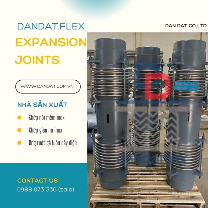 Khớp Giãn Nở Inox 304, Khớp nối chống rung, Khớp nối bù trừ giãn nở inox