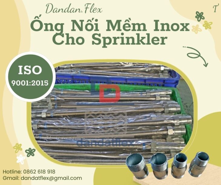 Ống mềm nối đầu phun spinkler, ống mềm PCCC, dây nối mềm inox cho sprinkler – hệ thống chữa cháy