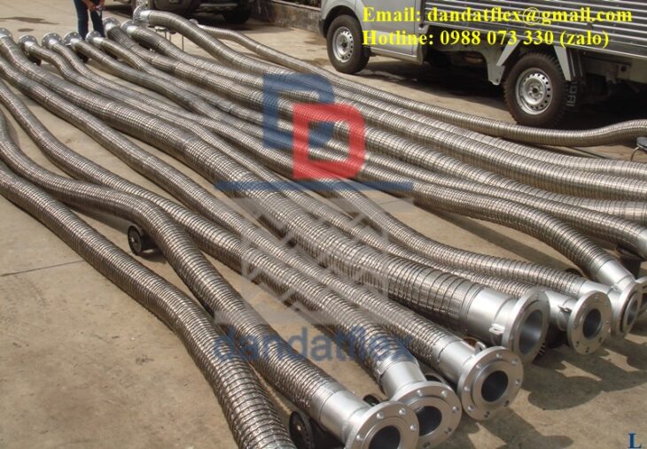 Khớp nối mềm inox dẫn LPG, Ống mềm inox dùng trong ngành công nghiệp xăng dầu, Khớp nối chống rung