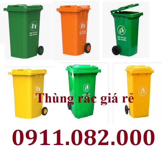 Thùng thu gom rác giá rẻ- thùng rác 120 lít 240 lít giá sỉ tại miền tây- lh 0911082000