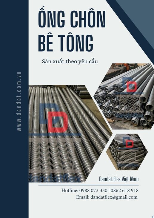 Bố chống rung, Ống bê tông, Ống thép chôn bê tông, Ống bô xả inox