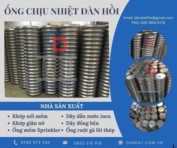 Bố chống rung, Ống bê tông, Ống thép chôn bê tông, Ống bô xả inox
