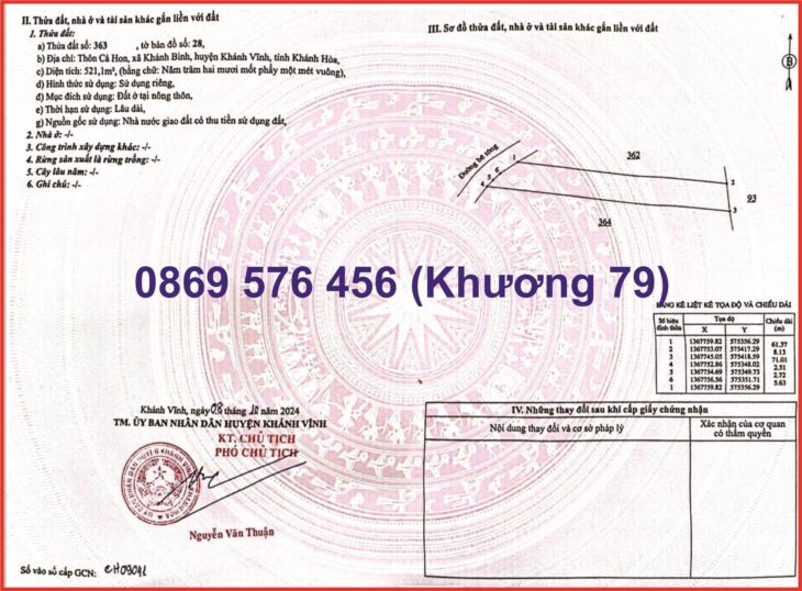 ĐẤT VƯỜN GIÁ RẺ SỔ HỒNG RIÊNG TẠI KHÁNH HOÀ