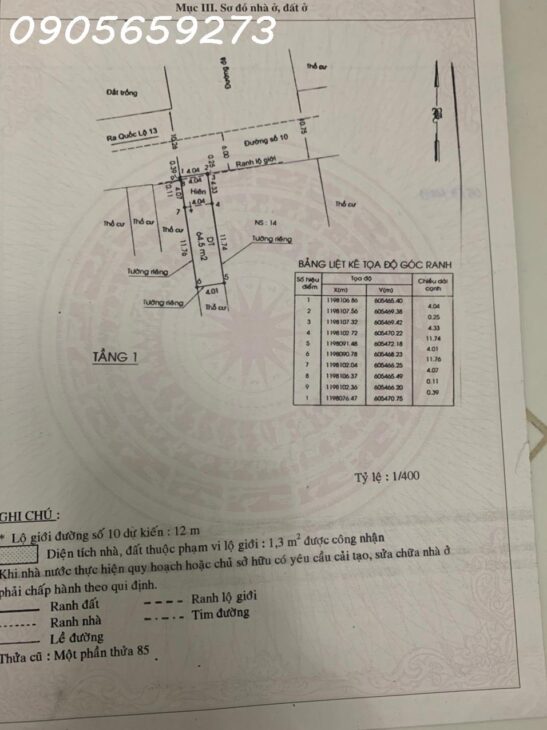 Bán gấp mặt tiền đường số 10 – Hiệp Bình Chánh. nhà cấp 4 – 2PN 1WC đang cho thuê 8 triệu/tháng