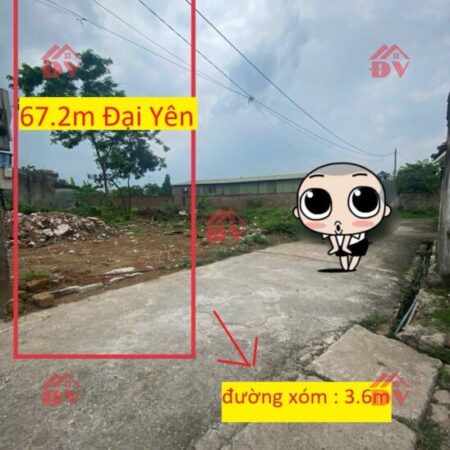 GIÁ 1,760 TỶ ĐẤT ĐẠI YÊN-CHƯƠNG MỸ D/T:67,2M