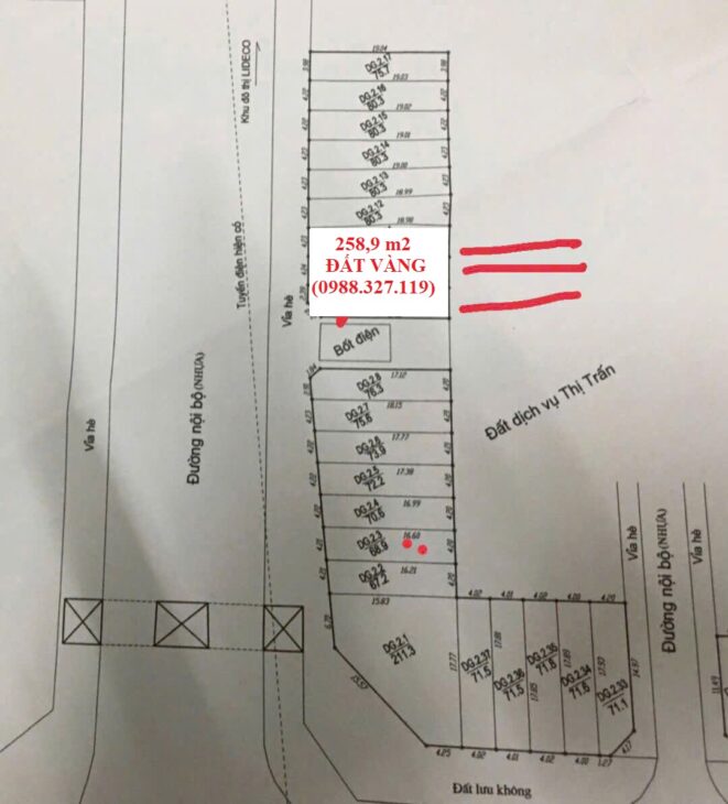 BÁN 258,9M2 TRONG KHU ĐẤT ĐẤU GIÁ HOÀI ĐỨC GIÁP QL32