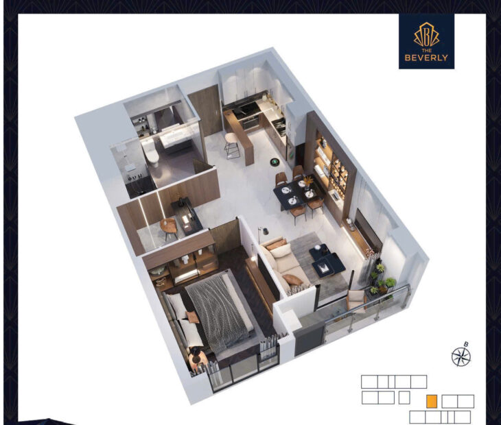 Cần bán căn hộ Beverly Solari 48,4m2, chỉ cần dọn đồ vào ở