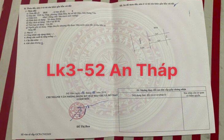 Chỉnh chủ bán lô giãn dân An Tháp , DT 60m giá nhỉnh 2 tỷ