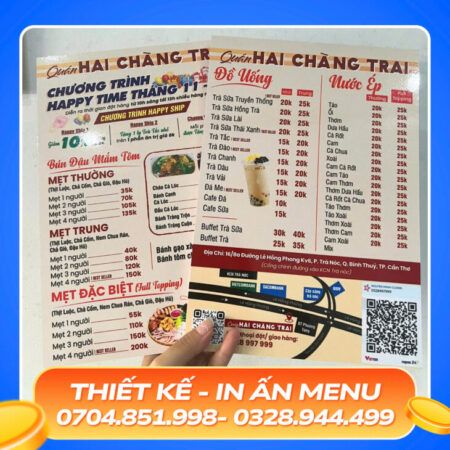 in menu nhanh chóng cần thơ