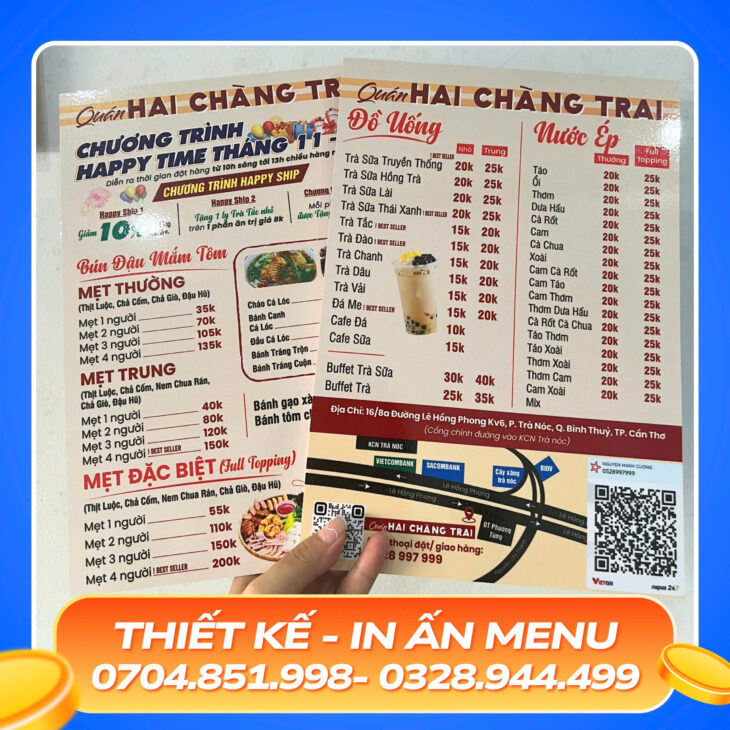 in menu nhanh chóng cần thơ