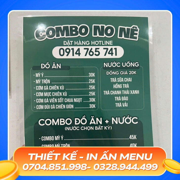 in menu nhanh chóng cần thơ
