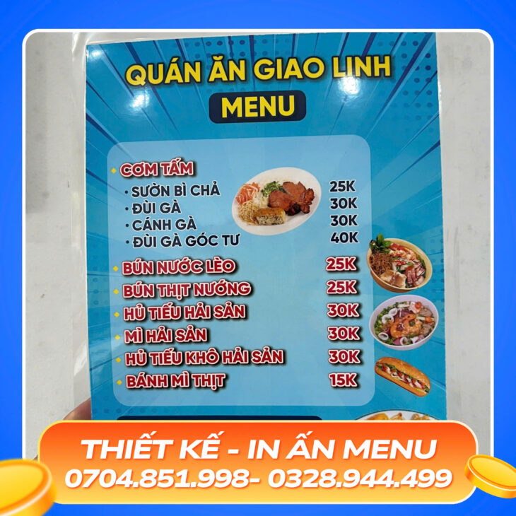 in menu nhanh chóng cần thơ