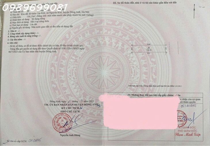 BÁN ĐẤT ĐẤU GIÁ X9 CÁN KHÊ, NGUYÊN KHÊ,ĐÔNG ANH 116,13M2