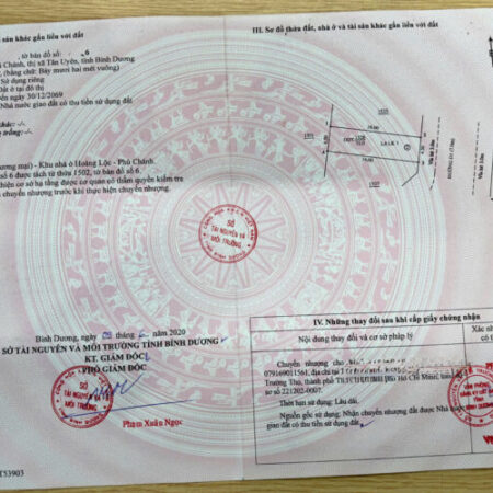 Cần bán nhanh lô đất thổ cư 72m² tại Khu Nhà Ở Hoàng Lộc – Mặt tiền đường nhựa rộng 13m