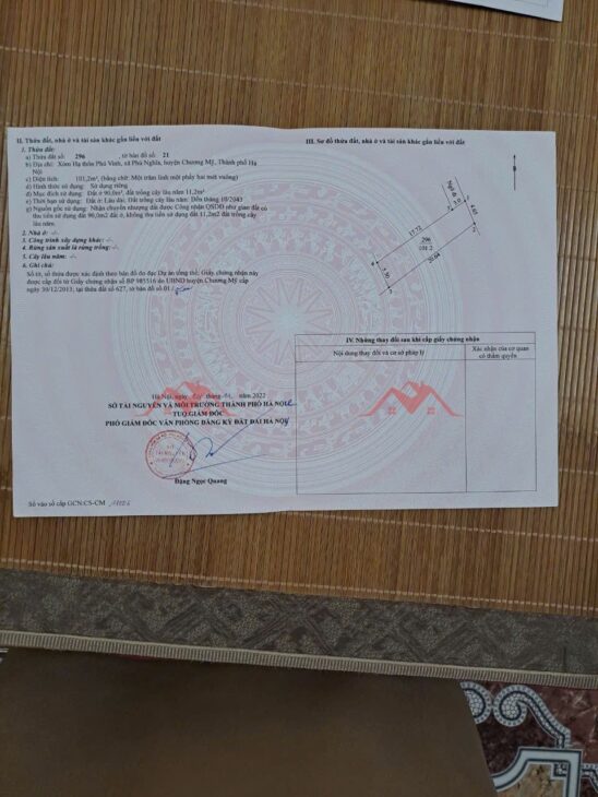 SIÊU PHẨM GIÁ 1,5 TỶ ĐẤT TẠI PHÚ NGHĨA-CHƯƠNG MỸ D/T:101,2M