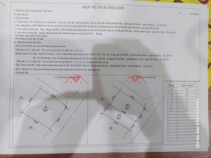 SIÊU PHẨM GIÁ 3,5 TỶ ĐẤT TẠI BIÊN GIANG-QUẬN HÀ ĐÔNG D/T:50M