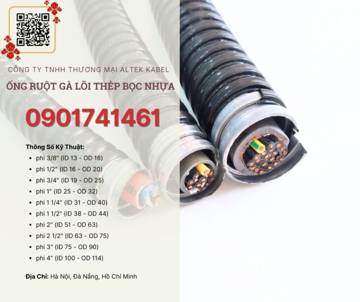 Ống ruột gà lõi thép 2 inch ( ID 51 – OD 63) Đà Nẵng, Hà Nội, HCM