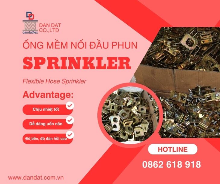 ỐNG MỀM NỐI ĐẦU PHUN SPRINKLER, ỐNG MỀM SPRINKLER, Khớp Nối Mềm Inox Dùng Cho Đầu Sprinkler