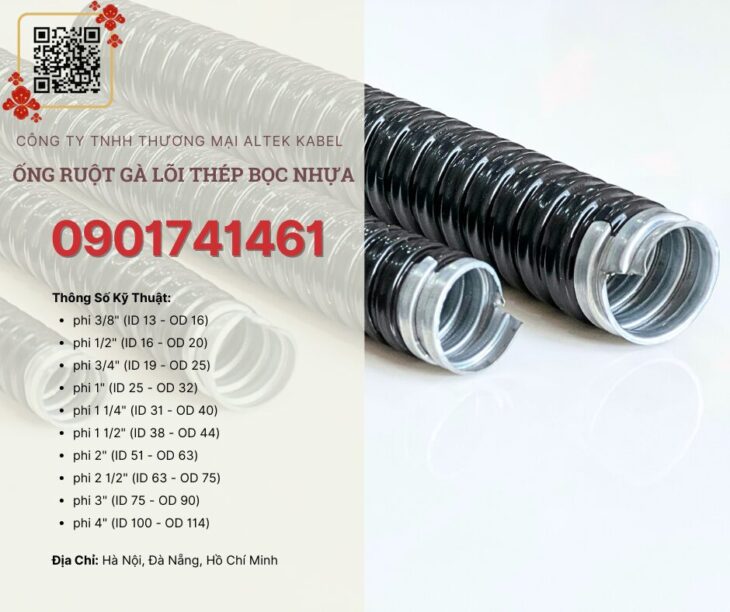 Ống ruột gà lõi thép 2 inch ( ID 51 – OD 63) Đà Nẵng, Hà Nội, HCM