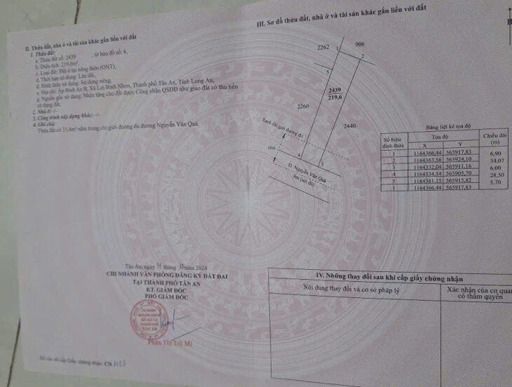 BÁN 2 LÔ ĐẤT ĐẸP – GIÁ Tốt – Vị Trí Tại : ẤP Bình An B – Xã Lợi Bình Nhơn – Thành Phố Tân An – Tỉnh