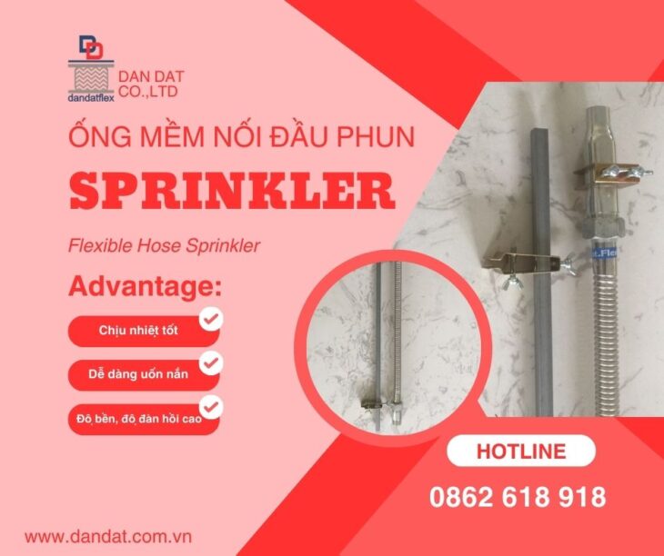 ỐNG MỀM NỐI ĐẦU PHUN SPRINKLER, ỐNG MỀM SPRINKLER, Khớp Nối Mềm Inox Dùng Cho Đầu Sprinkler