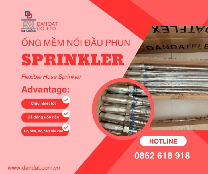 ỐNG MỀM NỐI ĐẦU PHUN SPRINKLER, ỐNG MỀM SPRINKLER, Khớp Nối Mềm Inox Dùng Cho Đầu Sprinkler