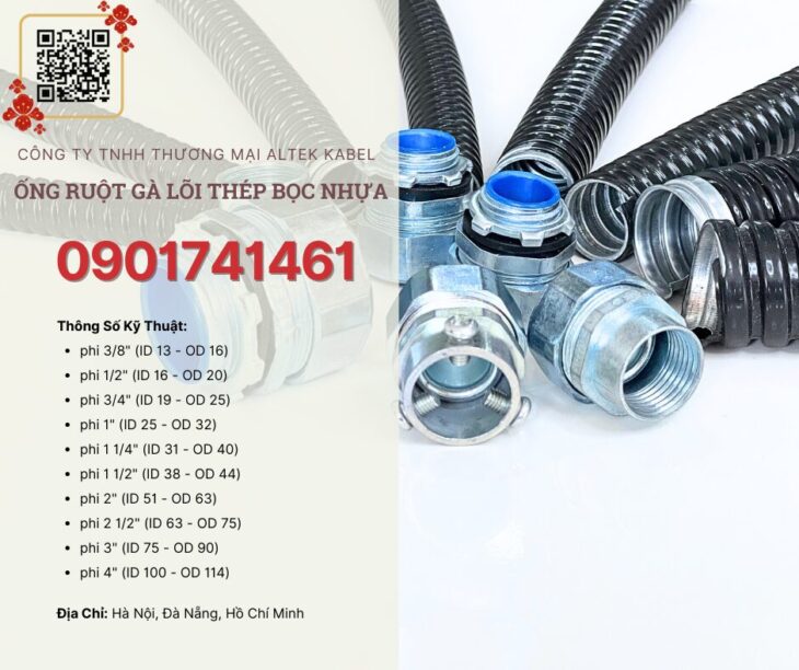 Ống ruột gà lõi thép 2 inch ( ID 51 – OD 63) Đà Nẵng, Hà Nội, HCM