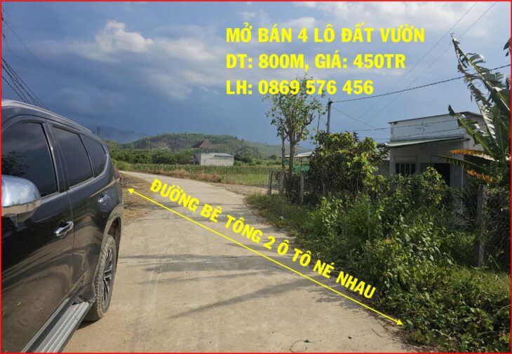 MỞ BÁN 4 LÔ ĐẤT VƯỜN TẠI NHA TRANG KHÁNH HOÀ