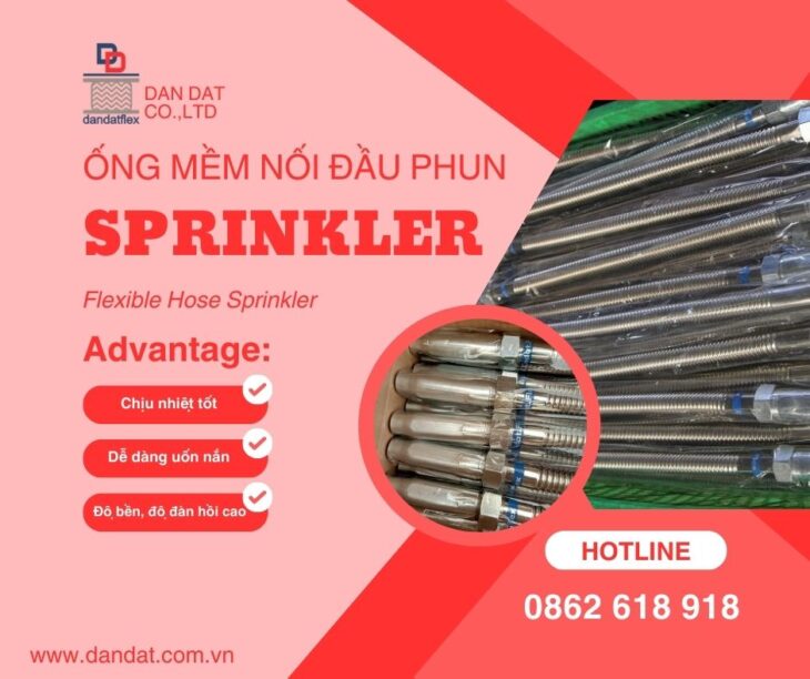 ỐNG MỀM NỐI ĐẦU PHUN SPRINKLER, ỐNG MỀM SPRINKLER, Khớp Nối Mềm Inox Dùng Cho Đầu Sprinkler