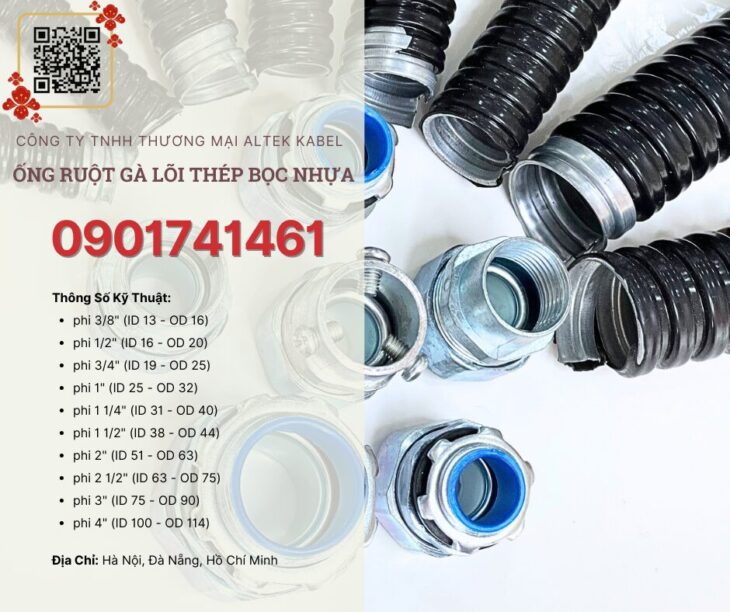 Ống ruột gà lõi thép 2 inch ( ID 51 – OD 63) Đà Nẵng, Hà Nội, HCM