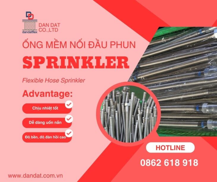 ỐNG MỀM NỐI ĐẦU PHUN SPRINKLER, ỐNG MỀM SPRINKLER, Khớp Nối Mềm Inox Dùng Cho Đầu Sprinkler