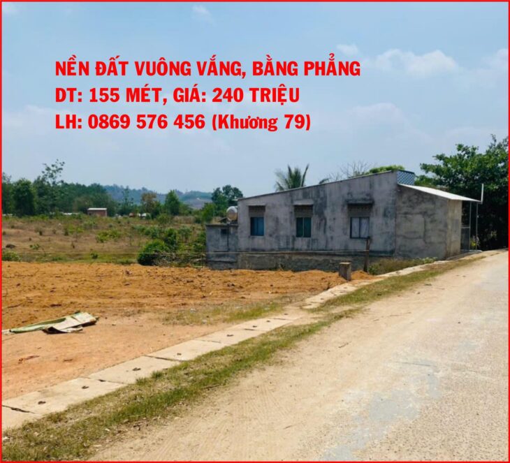 MUA BÁN LÔ NỀN THỔ CƯ CHỈ 240TR TẠI KHÁNH VĨNH, KHÁNH HOÀ