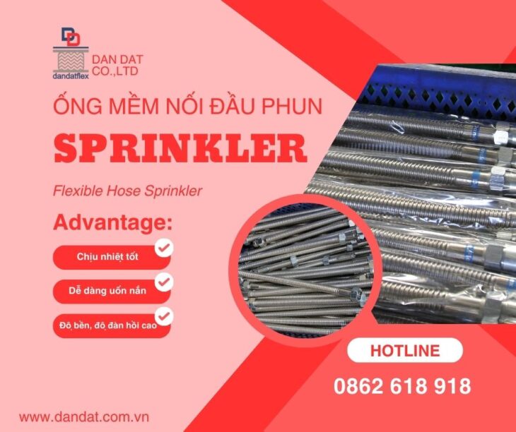 ỐNG MỀM NỐI ĐẦU PHUN SPRINKLER, ỐNG MỀM SPRINKLER, Khớp Nối Mềm Inox Dùng Cho Đầu Sprinkler