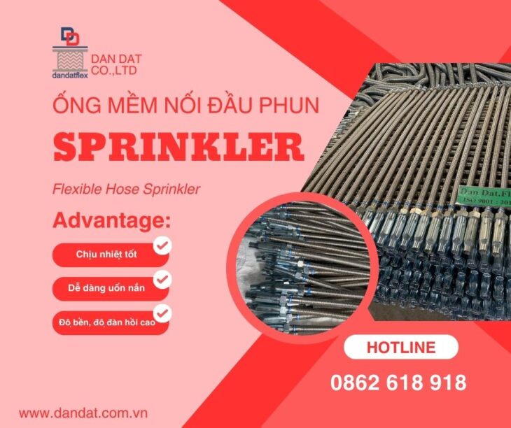 ỐNG MỀM NỐI ĐẦU PHUN SPRINKLER, ỐNG MỀM SPRINKLER, Khớp Nối Mềm Inox Dùng Cho Đầu Sprinkler