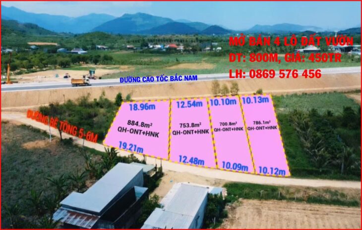 MỞ BÁN 4 LÔ ĐẤT VƯỜN TẠI NHA TRANG KHÁNH HOÀ