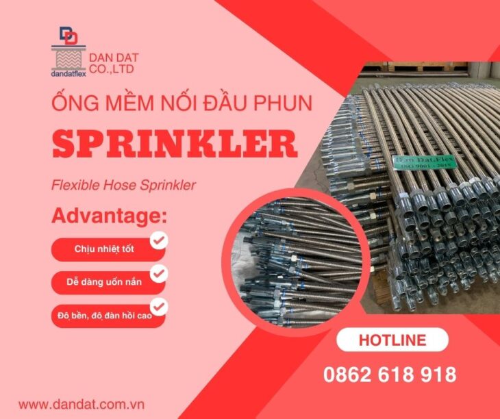 ỐNG MỀM NỐI ĐẦU PHUN SPRINKLER, ỐNG MỀM SPRINKLER, Khớp Nối Mềm Inox Dùng Cho Đầu Sprinkler