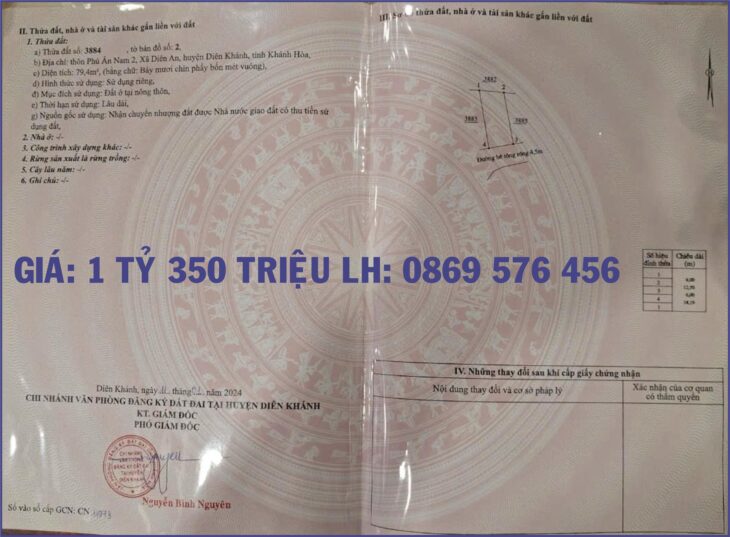 BÁN ĐẤT NỀN XÃ DIÊN AN, DIÊN KHÁNH, KHÁNH HOÀ