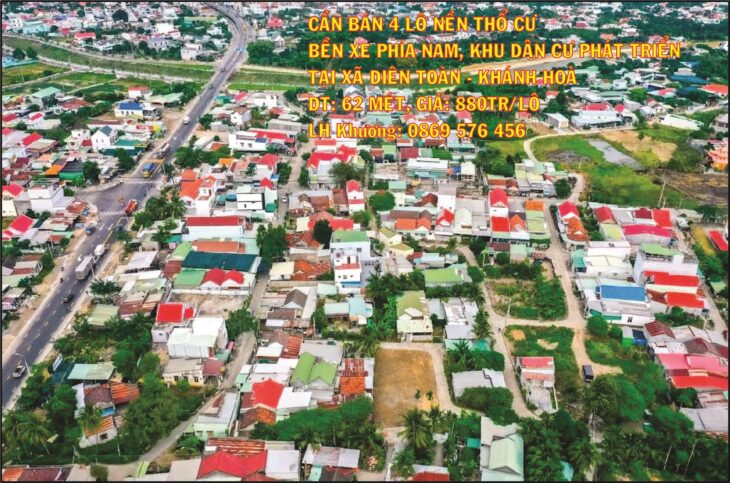 MỞ BÁN ĐẤT THỔ CƯ TẠI XÃ DIÊN TOÀN, DIÊN KHÁNH, KHÁNH HOÀ