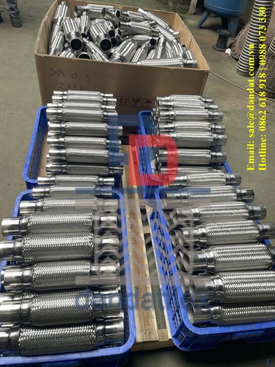 Vật tư đường ống công nghiệp, Dây đồng bện, khớp nối mềm inox, khớp giãn nở nhiệt, ống ruột gà