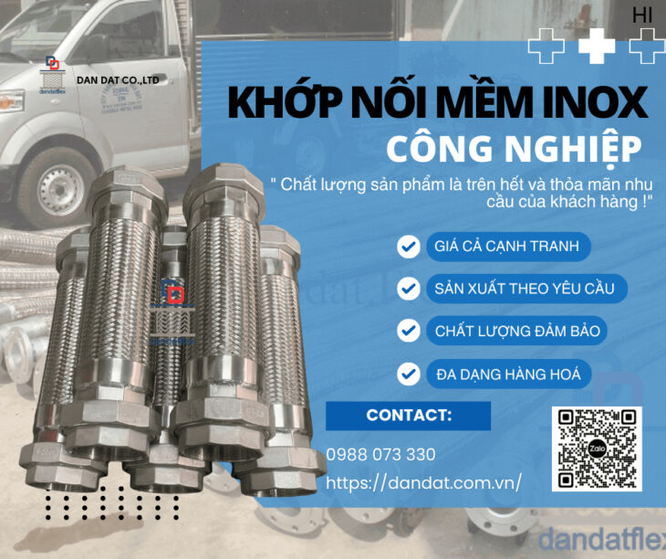 Khớp Nối Mềm Inox Công Nghiệp, Khớp Nối Giảm Rung Inox 304, Khớp nối mềm cho đường ống dẫn hơi