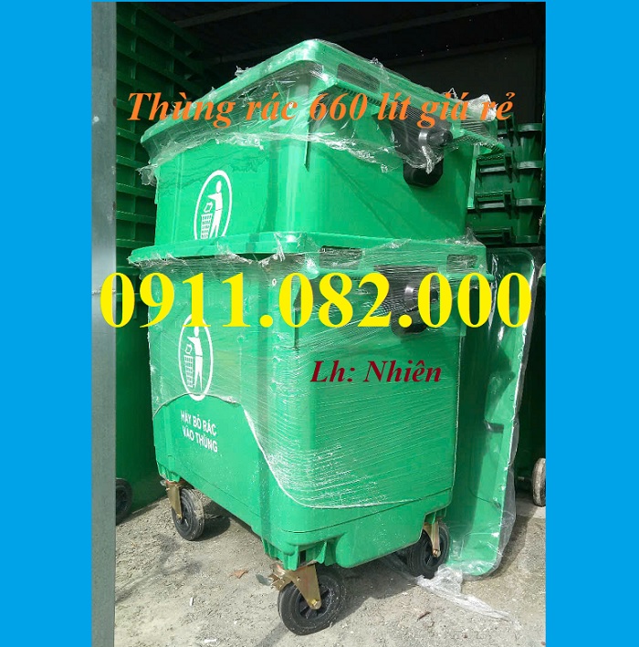 Thùng rác nhựa Phan Khánh Đăng giá rẻ tại miền tây- thùng rác 120L, 240L, 660L giá sỉ- lh 091108200