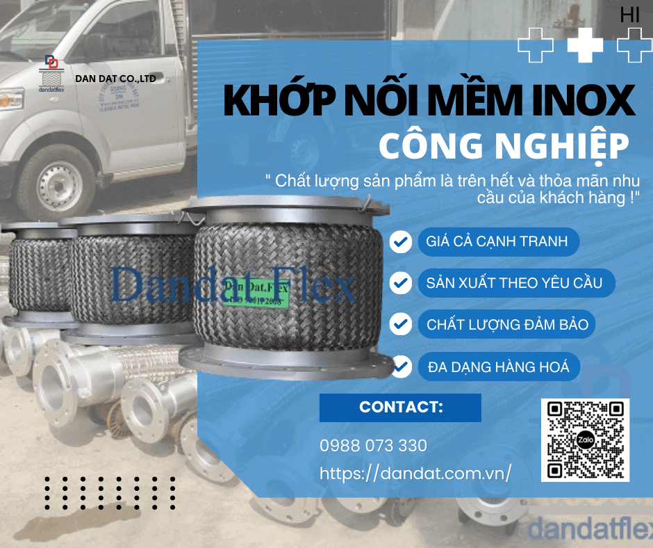 Khớp Nối Mềm Inox Công Nghiệp, Khớp Nối Giảm Rung Inox 304, Khớp nối mềm cho đường ống dẫn hơi