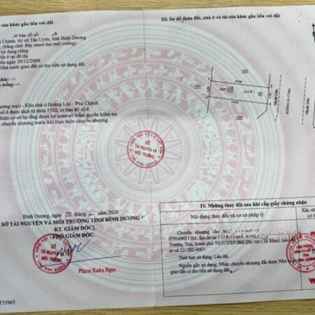 Đất Phú Chánh Thành Phố TÂN UYÊN Kẹt tiền bán đất trả nợ, Giá ra đi của em nó là 1 tỷ 450 triệu